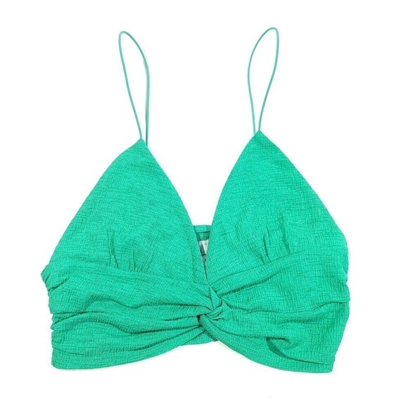 URBAN OUTFITTERS Uo Virgo Twist-front Cami Crop Top Mermaid Turquoise Green XS - Picture 1 of 6